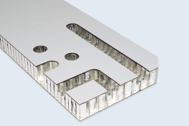 CNC machining of aluminium honeycomb panel