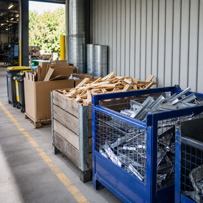 Bennes de recyclage pour les déchets de production