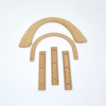 Pièces pour gainage cuir en hêtre massif et MDF, bagagerie luxe. Pièces pour gainage cuir en hêtre massif et MDF, bagagerie luxe.