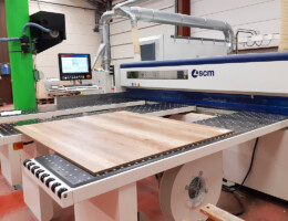 Scie à plat pour le débit de panneaux, acquise par Favre début 2019. Scie à plat pour le débit de panneaux, acquise par Favre début 2019.