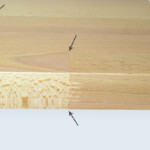 Détail de l'aboutage d'un panneau 1-pli en hêtre. Détail de l'aboutage d'un panneau 1-pli en hêtre.