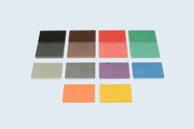 Plaquettes MDF (fibres de bois) coloré dans la masse, nuancier 10 couleurs Valchromat©.